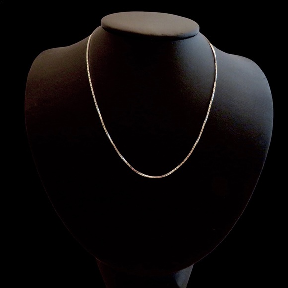 Italian 925 Sterling Silver Square Box Chain Necklace 1.2mm 22” - Picture 5 of 8